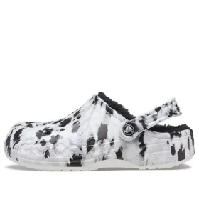 Baya Lined Clog, fleecevuoratut unisex-tohvelit, valkoiset ja harmaat ”White Grey”