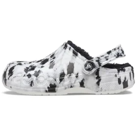 Baya Lined Clog, fleecevuoratut unisex-tohvelit, valkoiset ja harmaat ”White Grey”
