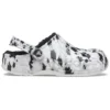 Baya Lined Clog, fleecevuoratut unisex-tohvelit, valkoiset ja harmaat ”White Grey”