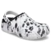 Baya Lined Clog, fleecevuoratut unisex-tohvelit, valkoiset ja harmaat ”White Grey”