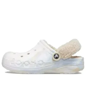 Baya Lined Fuzz Strap Marbled Clog ”White Multi”