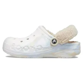 Baya Lined Fuzz Strap Marbled Clog ”White Multi”
