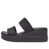 Brooklyn Double Strap Round Toe Mid Wedges -sandaalit ”Black”