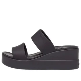Brooklyn Double Strap Round Toe Mid Wedges -sandaalit ”Black”