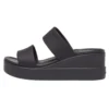 Brooklyn Double Strap Round Toe Mid Wedges -sandaalit ”Black”