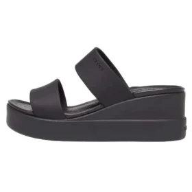 Brooklyn Double Strap Round Toe Mid Wedges -sandaalit ”Black”