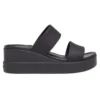 Brooklyn Double Strap Round Toe Mid Wedges -sandaalit ”Black”