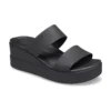 Brooklyn Double Strap Round Toe Mid Wedges -sandaalit ”Black”