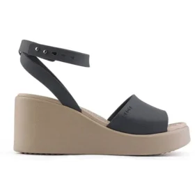 Brooklyn-nilkkahihnaiset kiilakorkosandaalit ”Black Beige”
