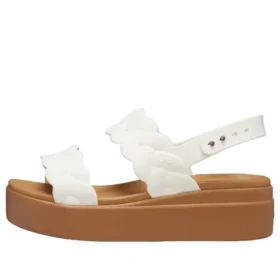 Brooklyn Woven Wedge -sandaalit ”White Brown”