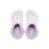 Classic Baya Lined Fuzz-Strap Clog ”White Lila”
