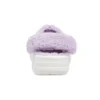 Classic Baya Lined Fuzz-Strap Clog ”White Lila”