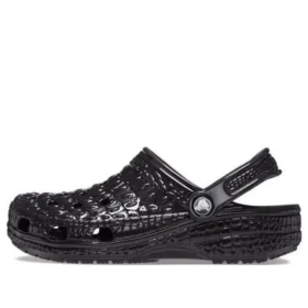 Classic Metallic Crocskin Pistokkaat ”Black”