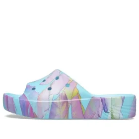 Classic Platform Palm Print Slide ”Blue Multi-Color”