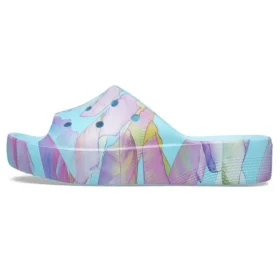 Classic Platform Palm Print Slide ”Blue Multi-Color”