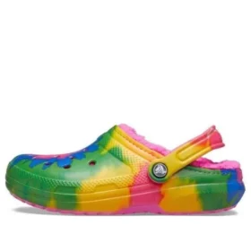 Classic Tie-Dye Fuzz-Lined Clogs ”Multi-Color”