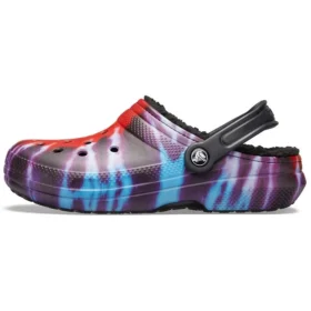 Classic Tie-Dye Stay Warm Cozy Crocs -urheilutohvelit, unisex, violetti-punainen