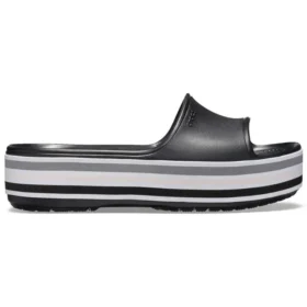 Crocband Platform Slides ”Black Grey White”