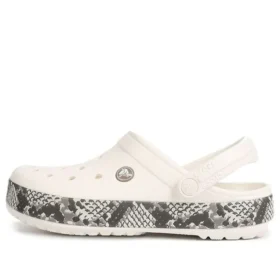 Crocband Snake Print Pistokkaat ”White Black”