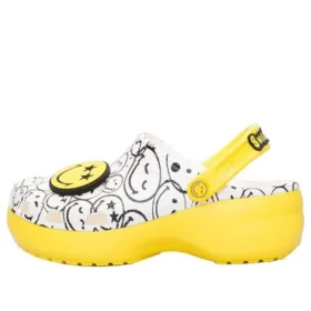 Crocs x Smiley World Charm Classic Platform Clog ”Yellow White”