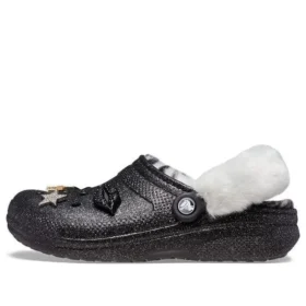 Disco Classic Lined Clog Disco Glitter ”Musta Valkoinen”