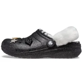 Disco Classic Lined Clog Disco Glitter ”Musta Valkoinen”