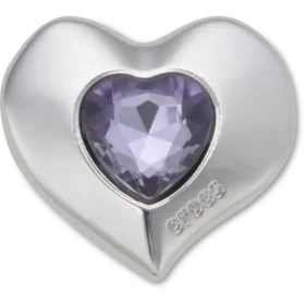Hopean- ja violetinväriset Smt Gem Heart Jibbitz-korut