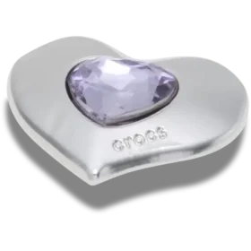 Hopean- ja violetinväriset Smt Gem Heart Jibbitz-korut
