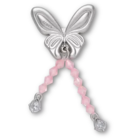 Hopeiset helmillä koristellut Meta Butterfly Jibbitz-korut