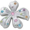 Hopeiset Meta Gem -kukka-Jibbitz-korut