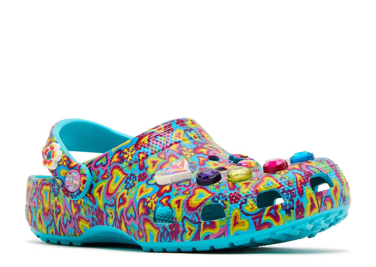 Lisa Frank x Classic Clog Kids ’Digital Aqua Multi Hearts’ Lisa Frank x Classic Clog Kids ’Digital Aqua Multi Hearts’