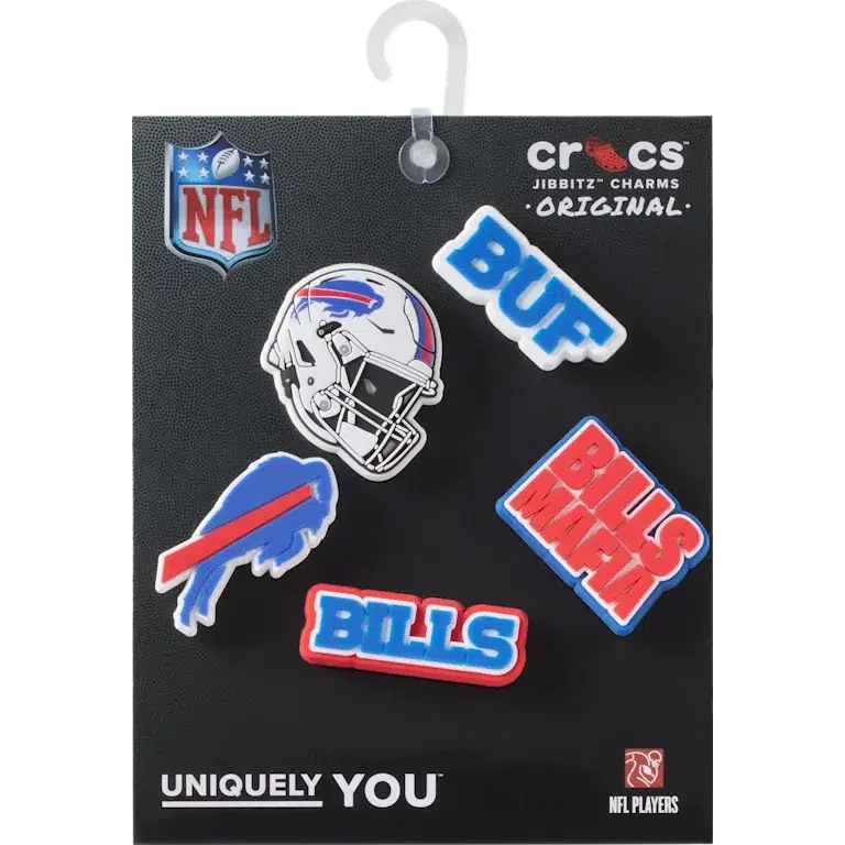 NFL Buffalo Bills 5-pakkaus Jibbitz-kenkäkorut NFL Buffalo Bills 5-pakkaus Jibbitz-kenkäkorut