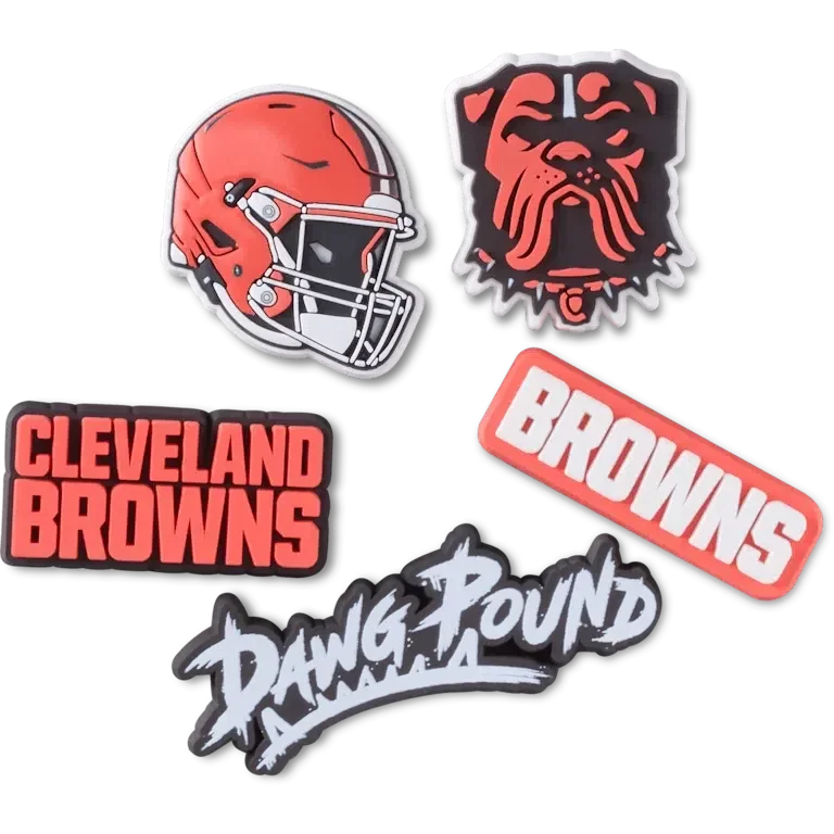 NFL Cleveland Browns 5-pakkaus Jibbitz-kenkäkorut NFL Cleveland Browns 5-pakkaus Jibbitz-kenkäkorut