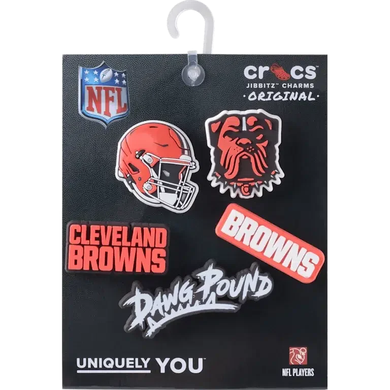 NFL Cleveland Browns 5-pakkaus Jibbitz-kenkäkorut NFL Cleveland Browns 5-pakkaus Jibbitz-kenkäkorut