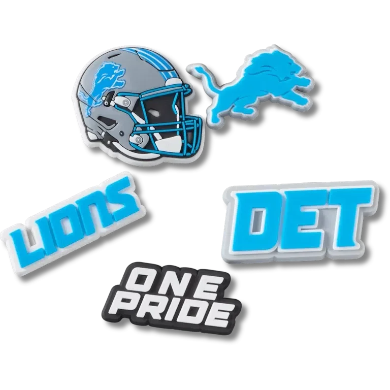 NFL Detroit Lions 5-pakkaus Jibbitz-kenkäkorut NFL Detroit Lions 5-pakkaus Jibbitz-kenkäkorut