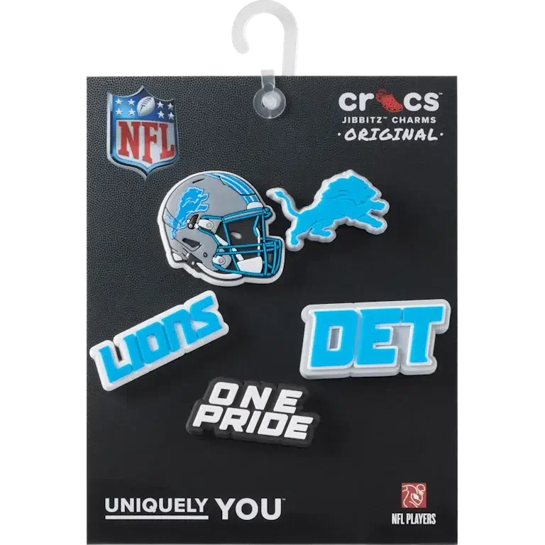 NFL Detroit Lions 5-pakkaus Jibbitz-kenkäkorut NFL Detroit Lions 5-pakkaus Jibbitz-kenkäkorut