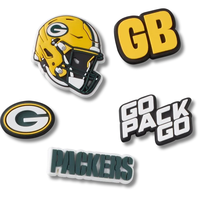 NFL Green Bay Packers 5-pakkaus Jibbitz-kenkäkorut NFL Green Bay Packers 5-pakkaus Jibbitz-kenkäkorut