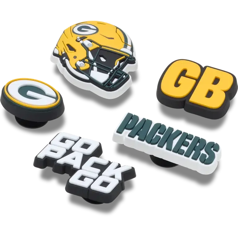 NFL Green Bay Packers 5-pakkaus Jibbitz-kenkäkorut NFL Green Bay Packers 5-pakkaus Jibbitz-kenkäkorut