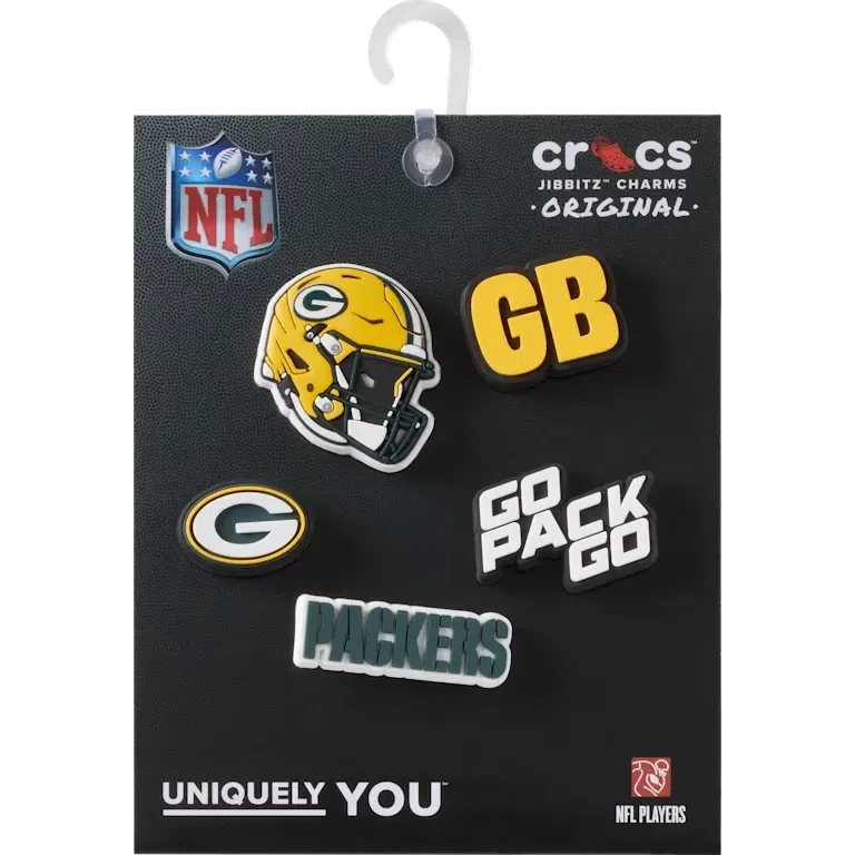 NFL Green Bay Packers 5-pakkaus Jibbitz-kenkäkorut NFL Green Bay Packers 5-pakkaus Jibbitz-kenkäkorut