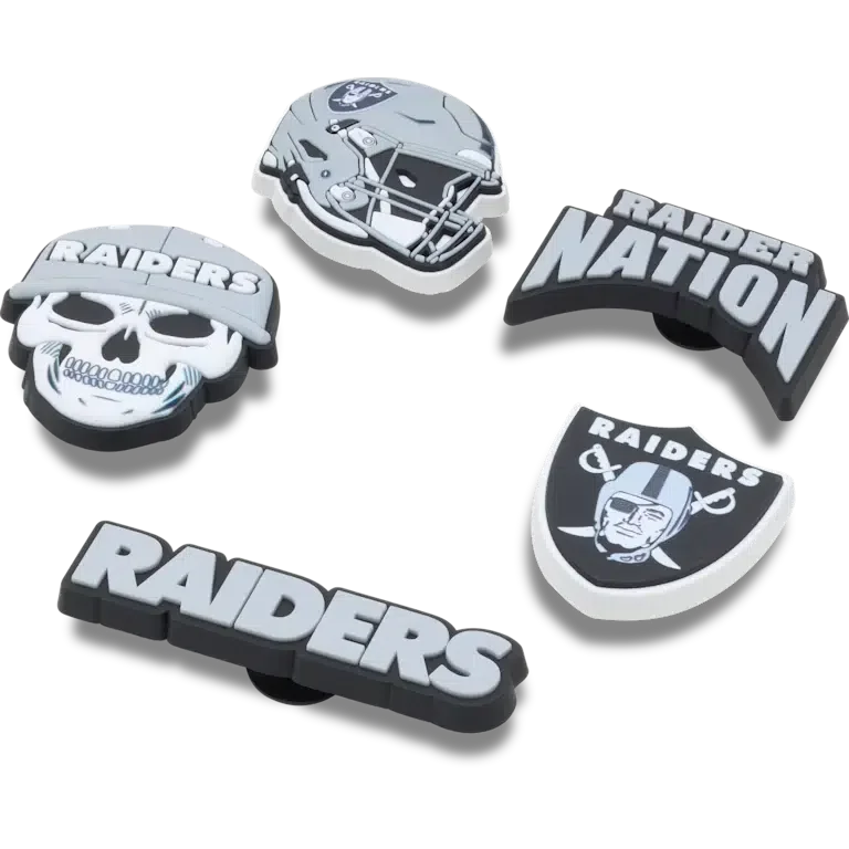 NFL Las Vegas Raiders 5-pakkaus Jibbitz-kenkäkorut NFL Las Vegas Raiders 5-pakkaus Jibbitz-kenkäkorut