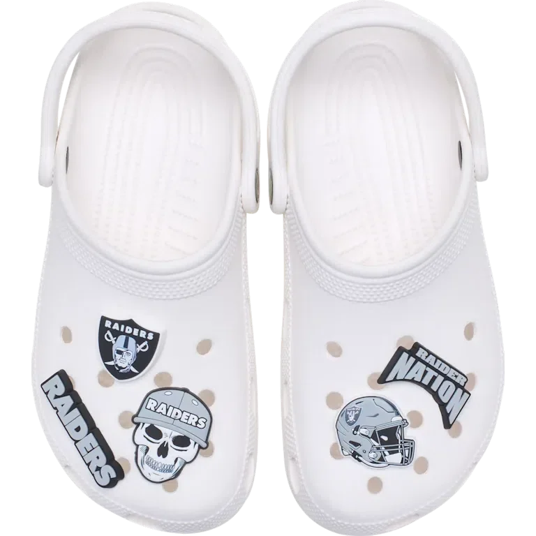 NFL Las Vegas Raiders 5-pakkaus Jibbitz-kenkäkorut NFL Las Vegas Raiders 5-pakkaus Jibbitz-kenkäkorut