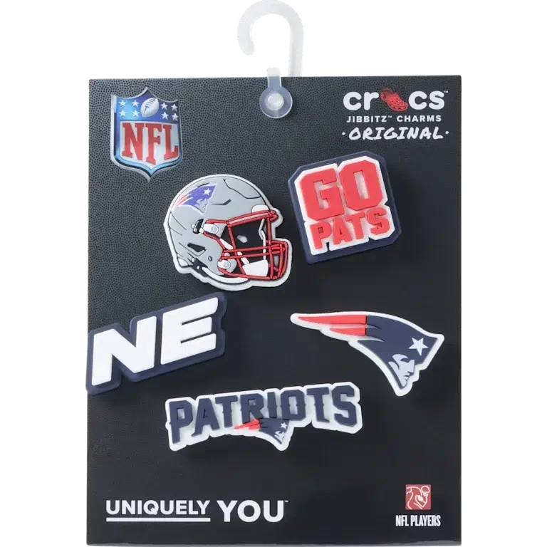NFL New England Patriots 5-pakkaus Jibbitz-kenkäkorut NFL New England Patriots 5-pakkaus Jibbitz-kenkäkorut