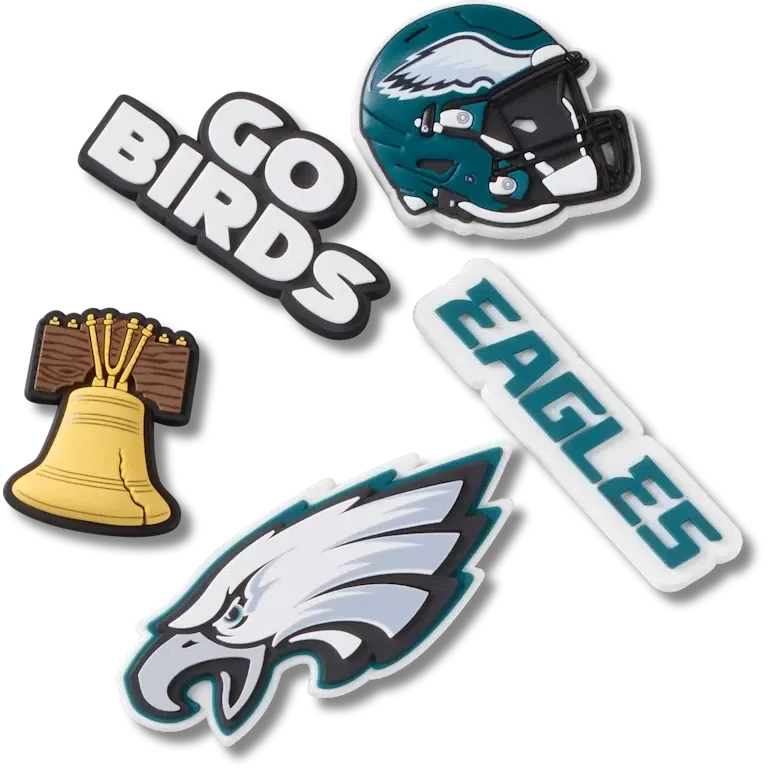 NFL Philadelphia Eagles 5-pakkaus Jibbitz-kenkäkorut NFL Philadelphia Eagles 5-pakkaus Jibbitz-kenkäkorut