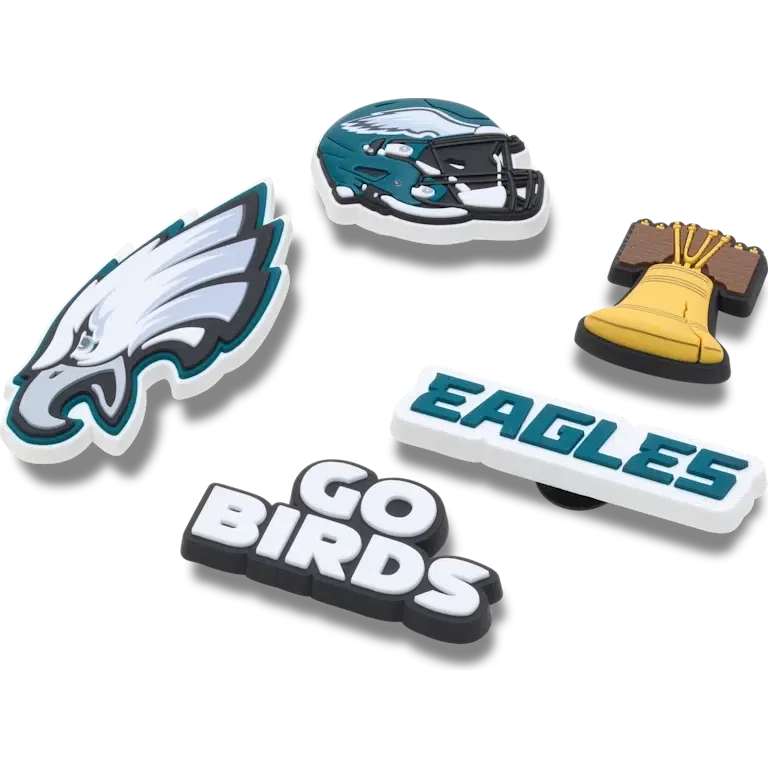 NFL Philadelphia Eagles 5-pakkaus Jibbitz-kenkäkorut NFL Philadelphia Eagles 5-pakkaus Jibbitz-kenkäkorut