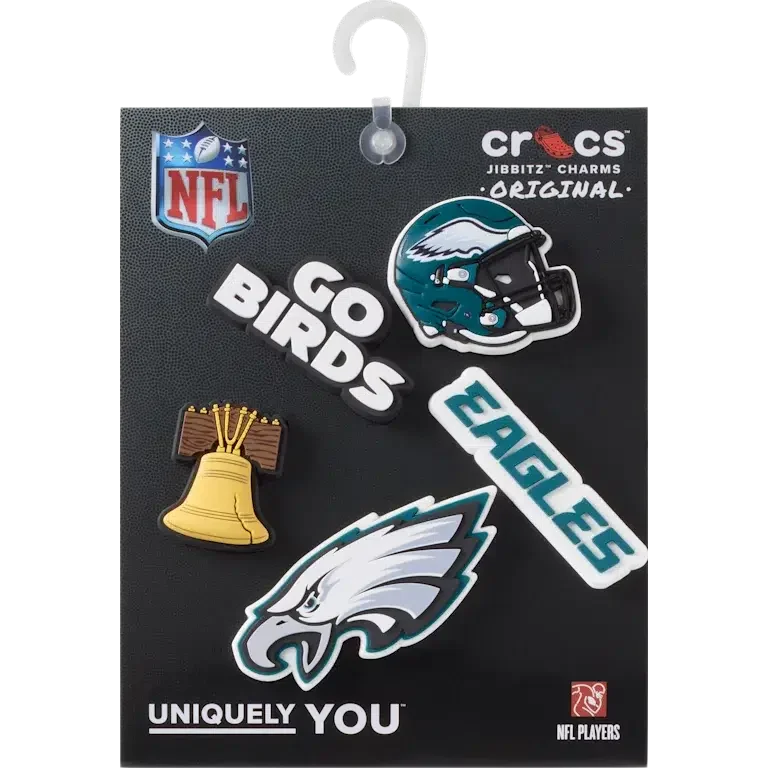 NFL Philadelphia Eagles 5-pakkaus Jibbitz-kenkäkorut NFL Philadelphia Eagles 5-pakkaus Jibbitz-kenkäkorut