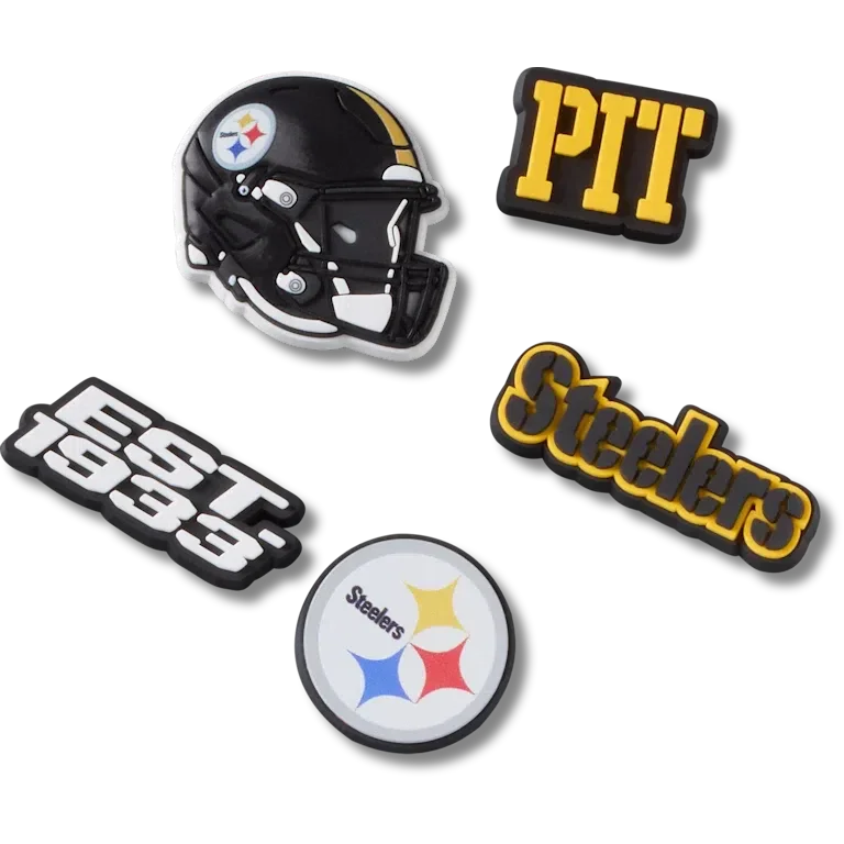NFL Pittsburgh Steelers 5-pakkaus Jibbitz-kenkäkorut NFL Pittsburgh Steelers 5-pakkaus Jibbitz-kenkäkorut