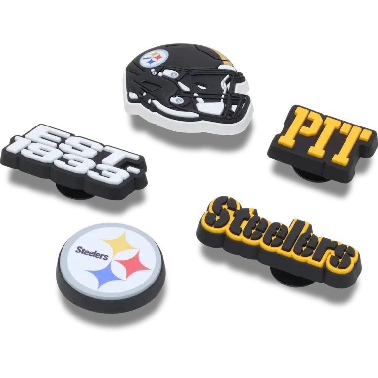 NFL Pittsburgh Steelers 5-pakkaus Jibbitz-kenkäkorut NFL Pittsburgh Steelers 5-pakkaus Jibbitz-kenkäkorut