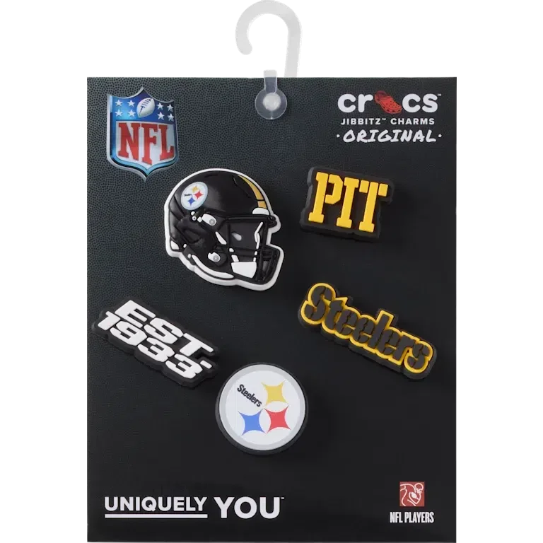 NFL Pittsburgh Steelers 5-pakkaus Jibbitz-kenkäkorut NFL Pittsburgh Steelers 5-pakkaus Jibbitz-kenkäkorut