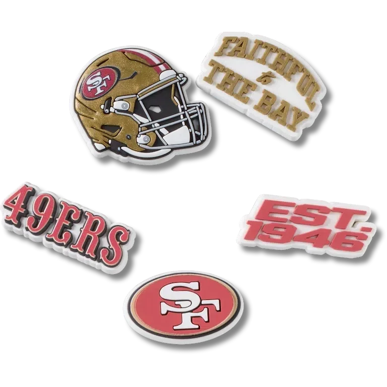 NFL San Francisco 49ers 5-pakkaus Jibbitz-kenkäkorut NFL San Francisco 49ers 5-pakkaus Jibbitz-kenkäkorut
