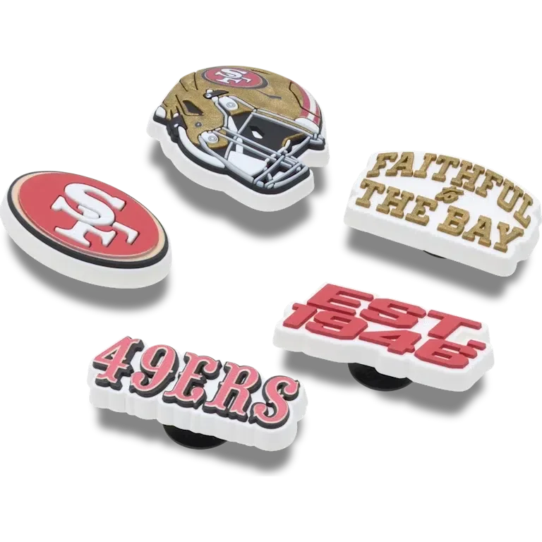 NFL San Francisco 49ers 5-pakkaus Jibbitz-kenkäkorut NFL San Francisco 49ers 5-pakkaus Jibbitz-kenkäkorut